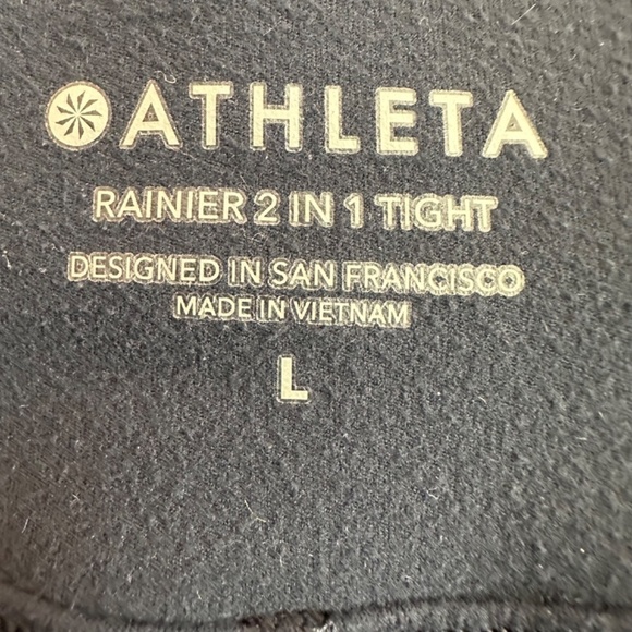 Athleta Rainier 2 in 1 Tight  Women's Size L  High Rise Water Repellent Workout - Picture 3 of 16